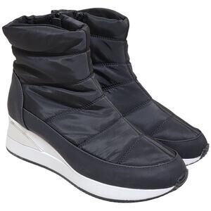 Alfani Women Warrenn Puffy High Top Wedge Sneaker Boots Size US 8M Black